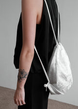 Flower Satin Backpack_White