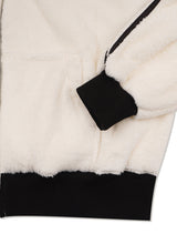 UNISEX フェイクファー フード付き ジップアップ アイボリー (FCE4ZP657M)
