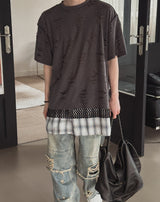 Triple Damage Layered Short Sleeve T-shirt