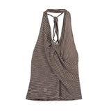 Romy Stripe Drape Halter Top