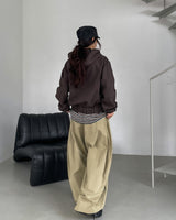 Solid Patch Stitch Two-Way Work Jacket
