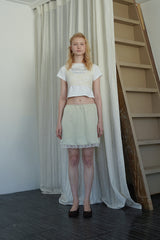 Petal satin skirt_mint