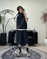 Ferrard zipper Bermuda pants