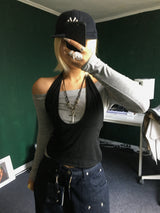 ホルターオフショルダーTシャツ