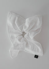 Cotton Flower Square Scrunchie_White