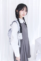 Dot Frill Backpack Kitchen Stripe Daily Bobusang Bag