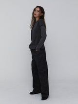 Cotton Leopard Pants_Charcoal