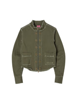EYELET COTTON JACKET KHAKI