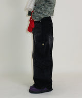 Square pocket balloon fit corduroy pants