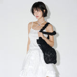 シースルー チュール ショルダーバッグ  (Black)