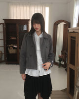 Romkin incision collar short jacket coat