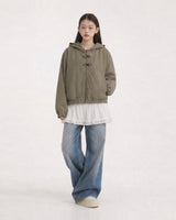 (UNISEX) バックル フード ジャンパー