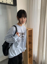 [unisex] スコムレタリングオーバースウェットシャツ