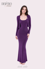 Violet Sleeveless Long Dress Cardigan Set (REGULAR)