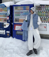 ゼロナインコージースノーフレークドロップニットビーニー