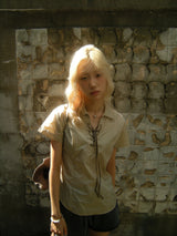 aldiyouu line product T-shirt Beige
