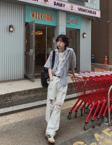 White Vintage Damaged Pants