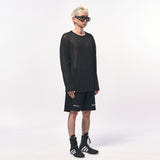 シースルー長袖Tシャツ BLACK