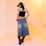 Fire Rose Bermuda Denim Pants Blue