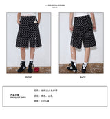 rirri 25 Spring/Summer Collection - カジュアルブラック&ホワイトポルカドットクロップドパンツ (高密度コットン100%)