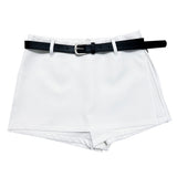 クラシックモデーンベルトミニスカートパンツ (3 colors)