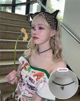 [Aespa Winter Necklace] Vintage Heart Locket Choker Necklace - Silver ver.