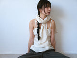 Boho Shirring Sleeveless (Ivory)