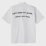 Let’s Keep Our Youth White Work Short-Sleeved Shirt [Unisex]
