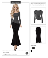 ドレープ リップ ネック アシム トップ ロング スリーブ (3color)