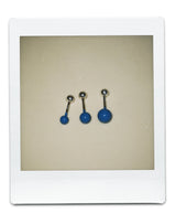 3, 4, 5mm ボールピアス (ブルー)