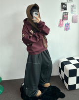 MINK🐻🧸RIVET STRING LONG WIDE PANTS 💙🖤2COLOR