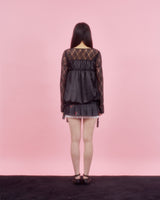 コサージュパフブラウス [BLACK]