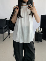 Romits Sleeveless Blouse Tie Set