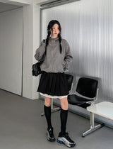 Tech Color Matching High Neck Hood Zip-Up
