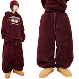 Wide corduroy mink napping pants