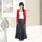 Vintage pocket washed long skirt