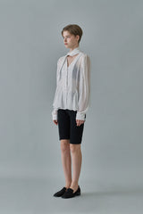 Dot scarf blouse_ivory
