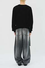 Destoryed Balloon Denim (2color)
