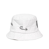 BBD Trapped Smile Denim Bucket Hat (White)