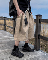 (belt presentation) Cotton Bermuda Pants