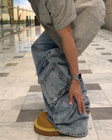 インシジョンワイドカーゴデニムパンツ