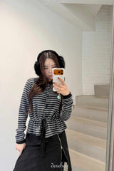 Liz Napping Stripe Strap Tee