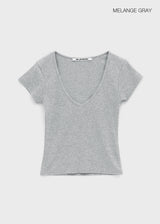 [MADE] Dutsbi Deep V-Neck Short Sleeve Top