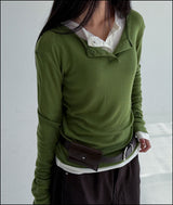 Attid layerd henry long sleeve