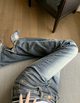 bandage y2k low-waist bootcut pants