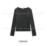 [U-BASIC] イフブラッシュスリムUネックロングスリーブ