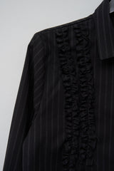 (W) モデットフリルストリッピードシャツ (2color)