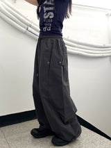 Irmi Nylon Bizo Snap Wide Pants