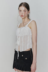 PURITY LACE TOP white