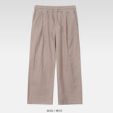  Cool tantan hemp linen wide banding pants in summer